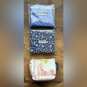 NWOT Set of Three Compact Bags with Keychain